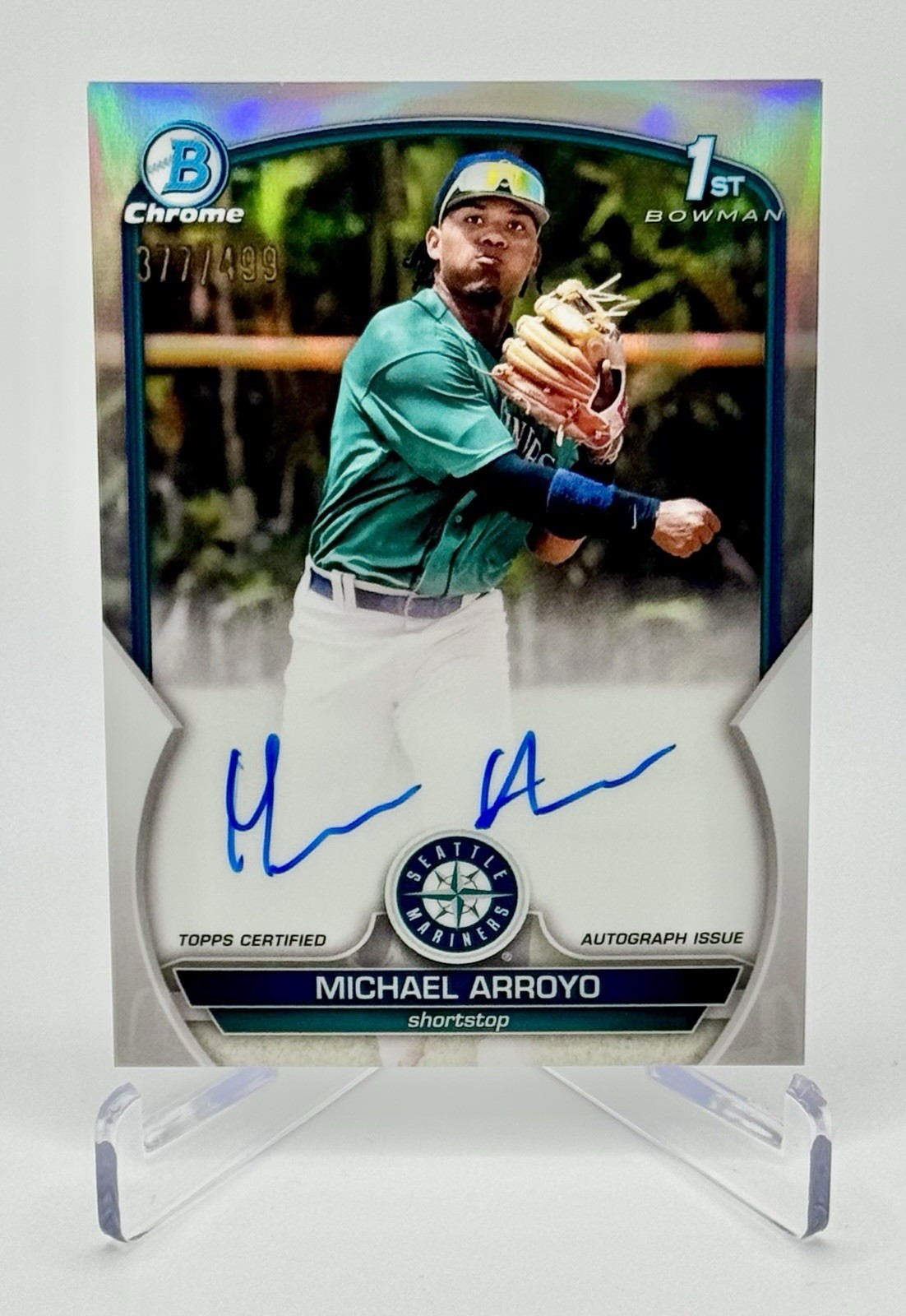 Michael Arroyo 2023 Bowman Chrome 1st Auto RC Refractor /499 #CPA-MA