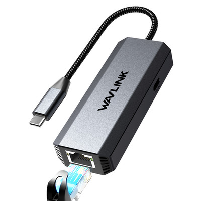 95W 2.5Gbps PD USB-C Ethernet Adapter 10/100/1000Mbps iPhone 16 /Mac/Win/Linux