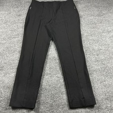Nine West Dress Pants Womens PL Petite Large Black Pintuck Seam Pull On Career