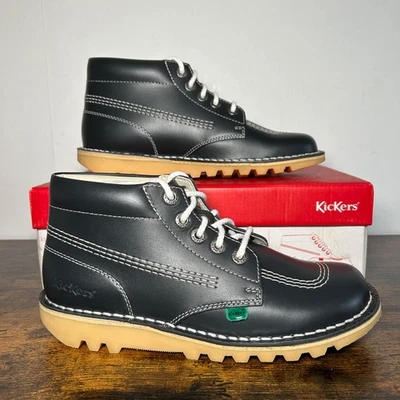 Kickers Womens Kick Hi Ankle Boots Navy Blue 6 UK / 39 EU