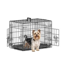 Piskyet 24 Inch Double Door Small Dog Crate with Divider Panel and ... Fast Ship
