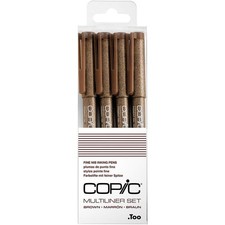 Copic Multiliner Brown Pen Set of 4 Pigment Ink Waterproof Japanese