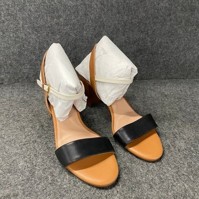 COLE HAAN Josie Block Heel Sandal Women's Size US 8.5 B Pecan/Ivory