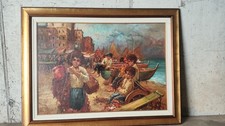 NINO SALVADORI. Olio su tela cm70x100 "Scugnizzi"