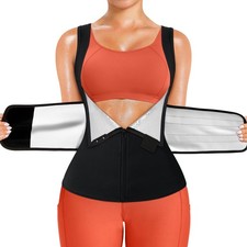 Sauna Sweat Suit for Women Waist Trainer Workout Faja Weight Vest Body Shaper...