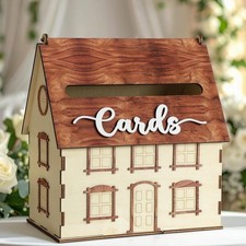 Rustic House Wedding Card Box for Reception 10x 6x11.5 Inch Large House