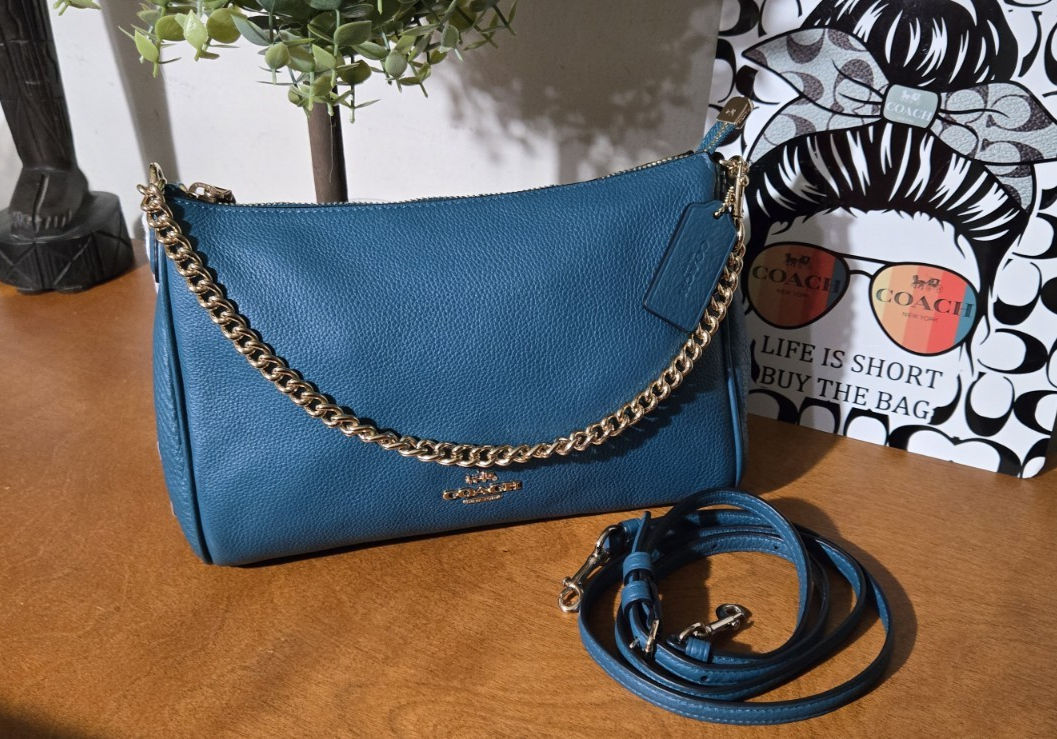 Coach Carrie Crossbody Teal Excellent Authentic USA F36666 | eBay