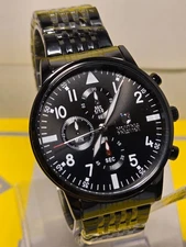 Invivta- Montres Prestige X  Men's Watch 42mm, Black Steel with Black dial NEW