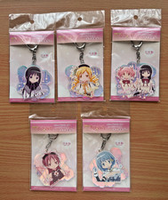 MADE IN JAPAN Set 5 Madoka Magica key ring Key chain Rare