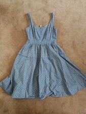 Marc by Marc Jacobs Blue Yellow Polka Dot Cotton Midi Dress Size 4