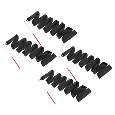 4 Pcs Dance Ribbons 78.7" Gymnastics Ribbon Streamers Red Wand, Black