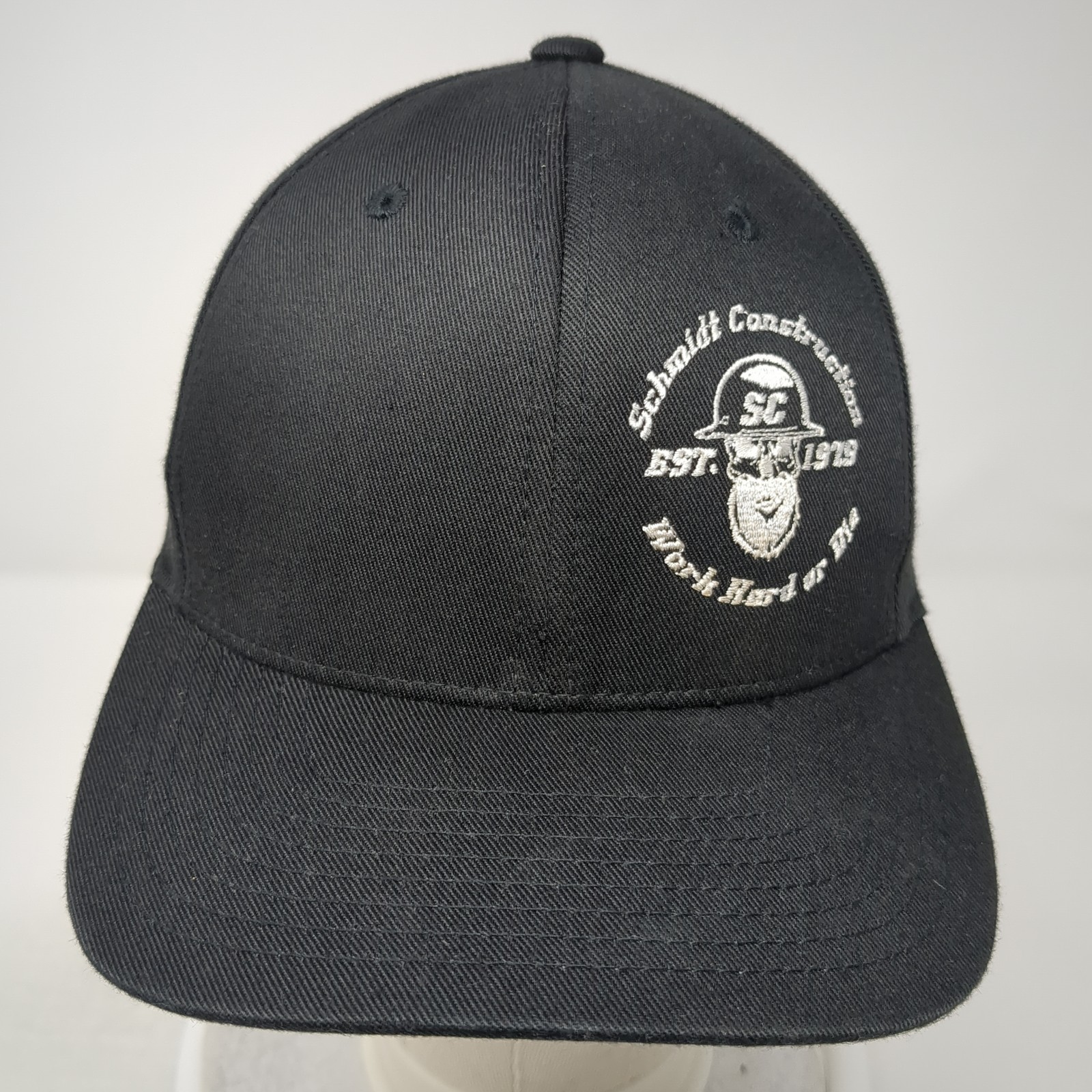 Schmidt Construction Fitted Hat Black Medium Embr… - image 2