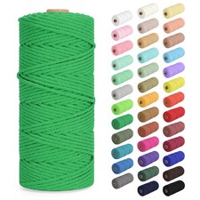 Natural Cotton Macrame Cord 2mm x 220 Yards 656 Feet Twisted Forest Green