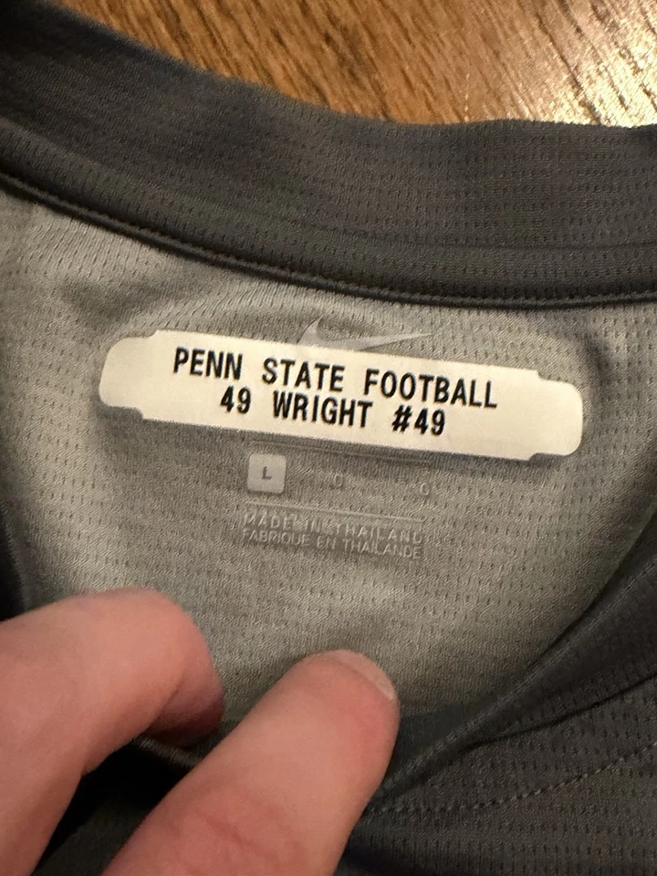 TEAM ISSUED Penn State Football Men’s Gray T Shirt - Large - Image 3 of 4