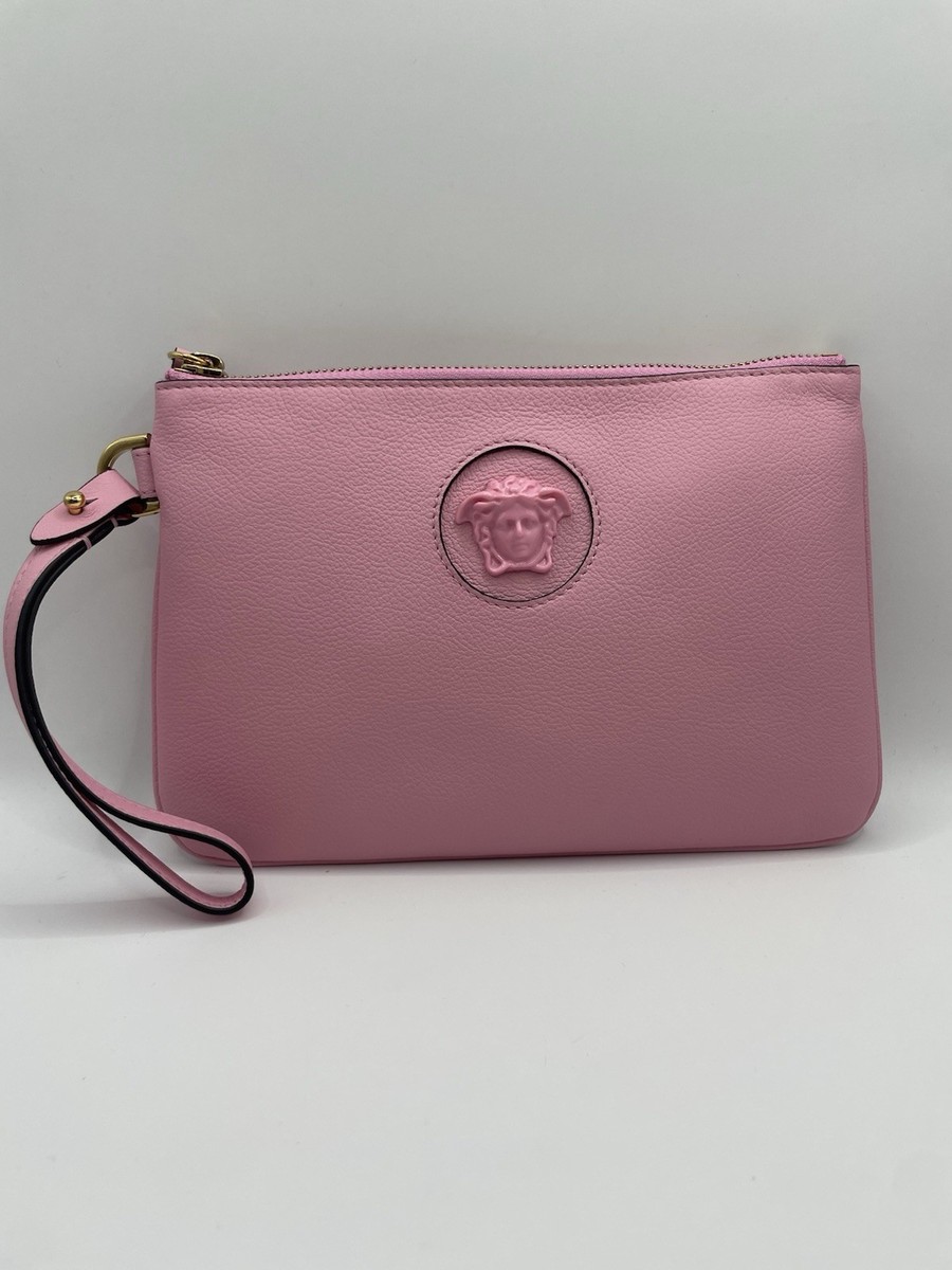 Versace Pouch Vitello Baby Pink $900 Retail | eBay