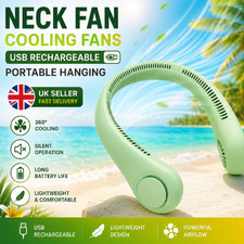 Portable Neck Fans Rechargeable, 3 Speed Hanging Bladeless Fan, Soft Neckband
