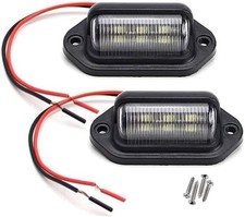 2 Pack License Plate Light 12v 6-smd Led License Plate Lamp Taillight For Truck