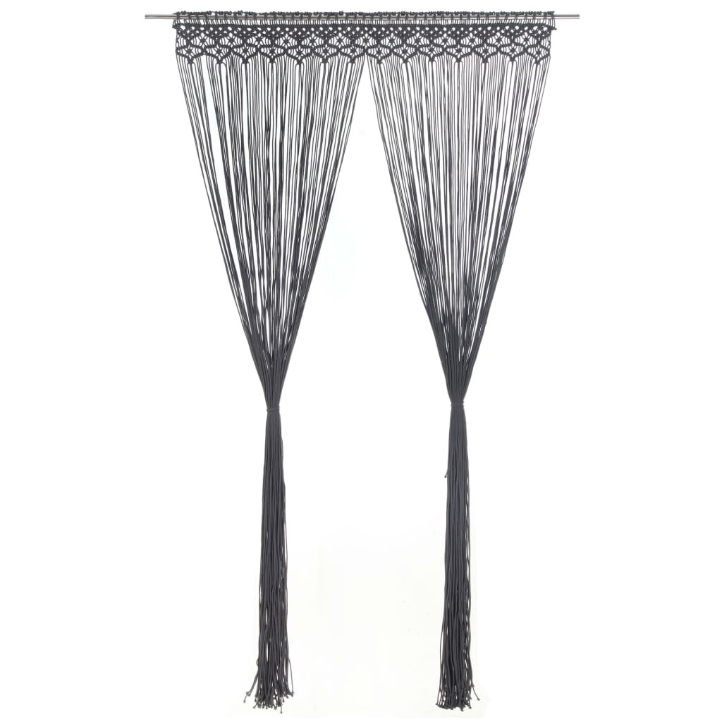 Tenda Macramè Antracite 140x240 cm vidaXL in Cotone | Arredo Boho Chic