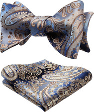 Bow Ties for Men Paisley Bowties Mens Self Tie Bow Tie and Pocket Square Set For