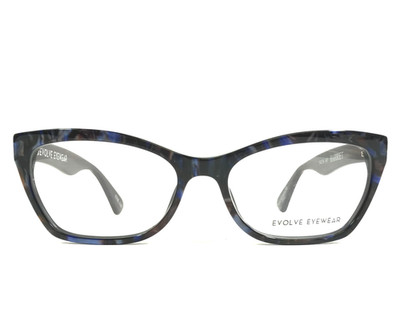 Evolve Eyewear Eyeglasses Frames HARRIET COL 110 Black Blue Marble 54-16-145