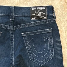 True Religion Rocco Jean Men 31x32 Blue Denim Relaxed Skinny GGJD Last Call