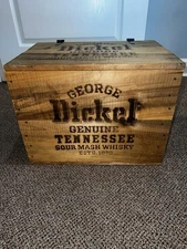 Vintage George Dickel Sour Mash Tennessee Whiskey Advertising Wooden Crate with