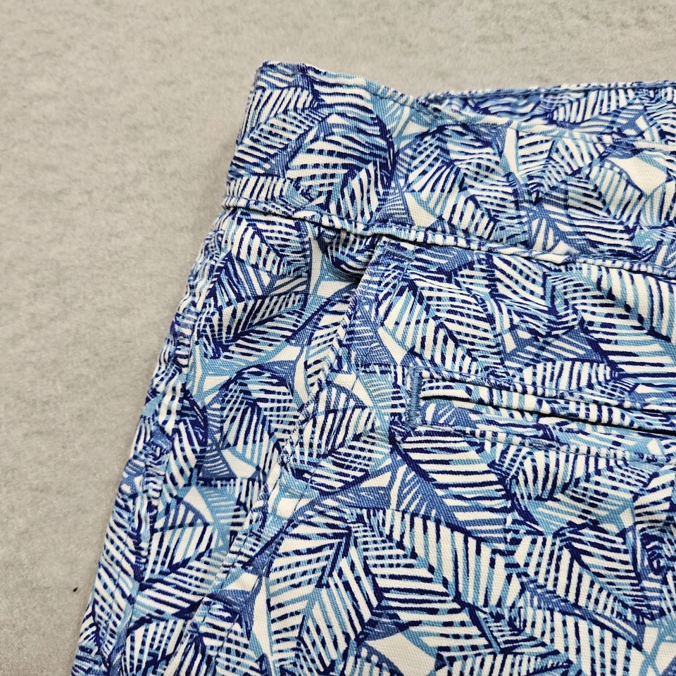 Pantalones Cortos Gap Mujer 16 Azul Estampado Floral Chino Tiro Medio Elastizados Clásico Femenino Foto 3 de 4