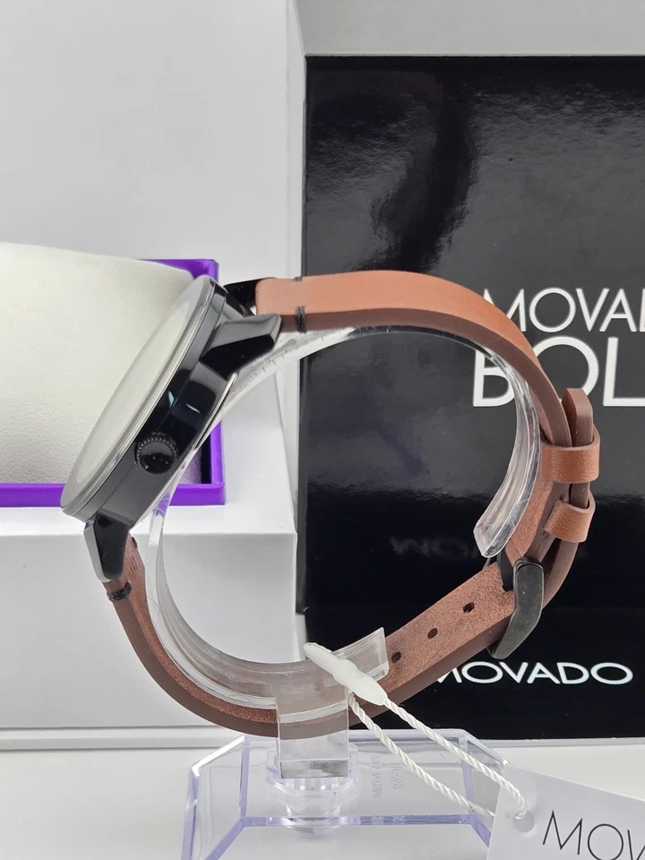 Reloj para hombre Movado audaz esfera gris correa de cuero marrón - 3600442 (precio de venta sugerido por el fabricante 395 USD) Foto 4 de 4