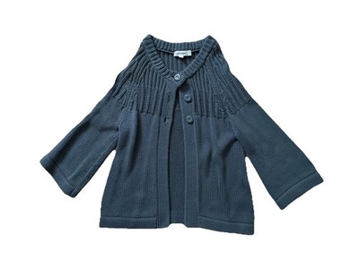 Calvin Klein Y2K Midi Sleeved Cape / Ribbed Knit Cardigan / Coat   2000s Vintage