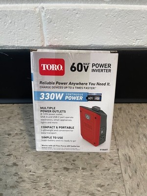 Toro Flex-Force 60V MAX 330W Portable Power Inverter Tool Only 51860T NEW/SEALED