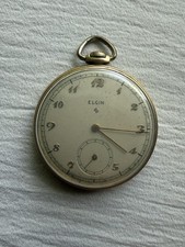 Vintage 1950 Elgin Gr 546 15J Sz 10 Pocket Watch
