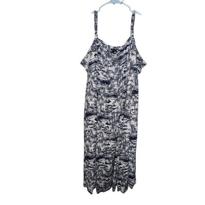 NWT Torrid Sleeveless Jungle Toile Midi Sweetheart Dress Size 4X Lenny Smocked