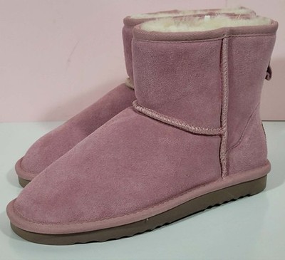 Grosby UGG Boots Pink Sheepskin Suede Ankle Boots Women's US 6 Brand New