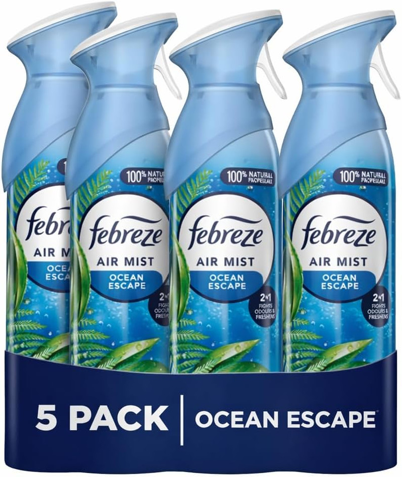 Febreze Air Freshener Spray OCEAN ESCAPE 185Ml X 5 | Odour Eliminator with Odour