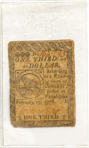 February 17th 1776 1/3rd Dollar 