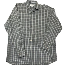 Cutter & Buck Green Plaid Button Down Shirt Men’s XL Long Sleeve 100% Cotton