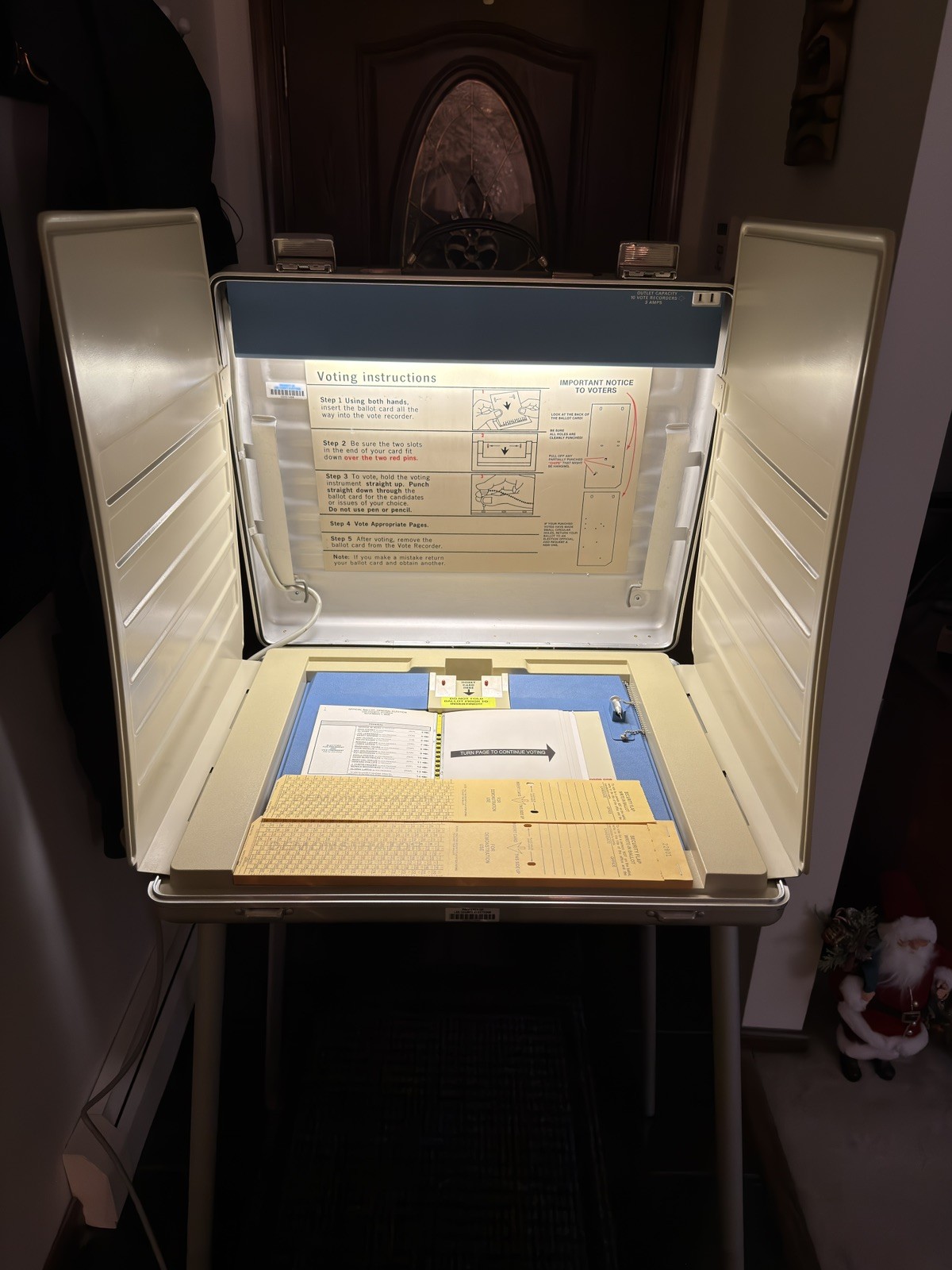 2000 bush gore ces votomatic iii voting machine w/ballots - lee county florida