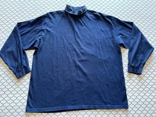 Nike Shirt Mens XXL Navy Blue Vintage Made in USA Swoosh Logo Mock Neck Sports