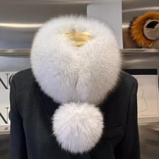 Women's Real Fox Fur Scarf Neckerchief Winter Scarves Neck Warm Collar Stole