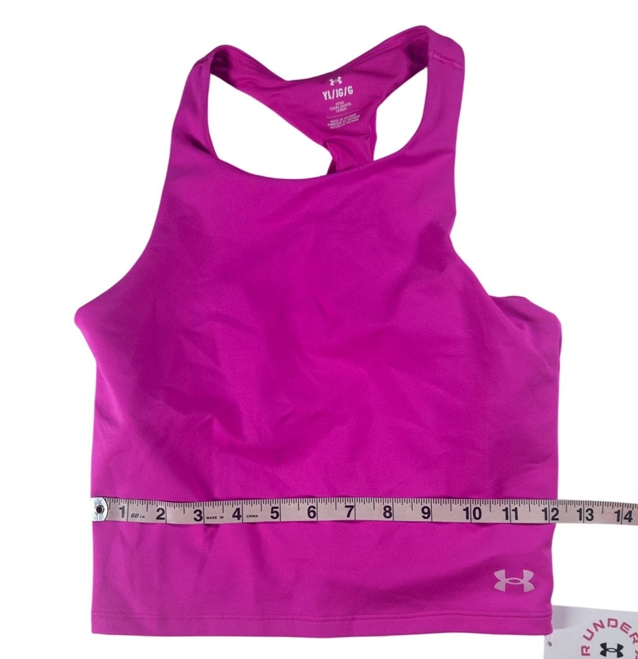 Camiseta sin mangas Under Armour jóvenes niñas talla YL espalda deportiva rosa poliéster/nylon Foto 4 de 4