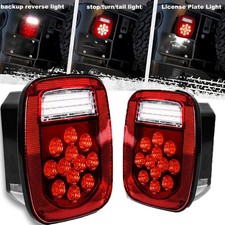 Pair LED Tail Lights Brake License Plate Lamp...