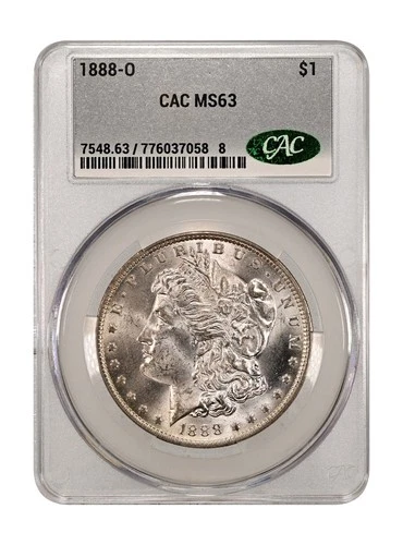 1888-O Morgan Silver Dollar - CACG 𝑪𝑨𝑪 MS63 (PCGS MS64?)  BETTER DATE BEAUTY!