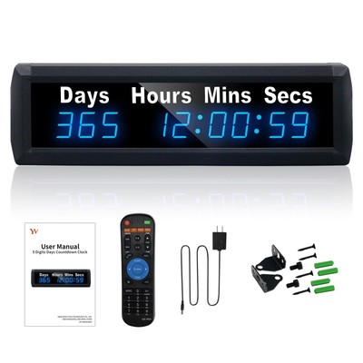 Digital 999 Days Countdown Timer, Count Up/Count Down Clock with Remote, 12/2...