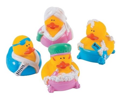   Bath Time Duck Family Gift Box     4 Rubber Duckies w/ Candy   Stickers ...