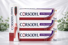 Corsodyl Gum Care Bundle 3x Ultra Clean Toothpaste 75ml + 1 Soft Toothbrush