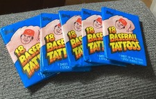 1986 Topps Baseball Tattoos Factory Sealed Wax Packs (5)