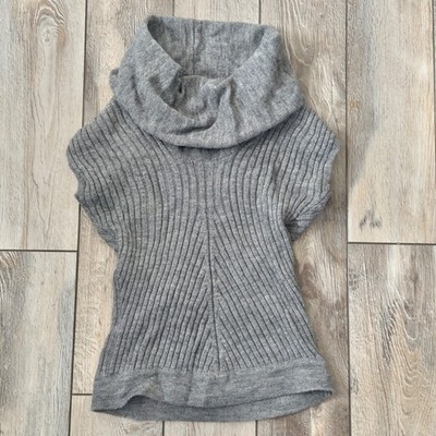 Cocogio Gray Cowl Neck Sleeveless Sweater Italy Acrylic Wool Womens Small