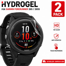 Garmin Forerunner 265 265S Screen Protector Hydrogel 2 Pack HD Clear
