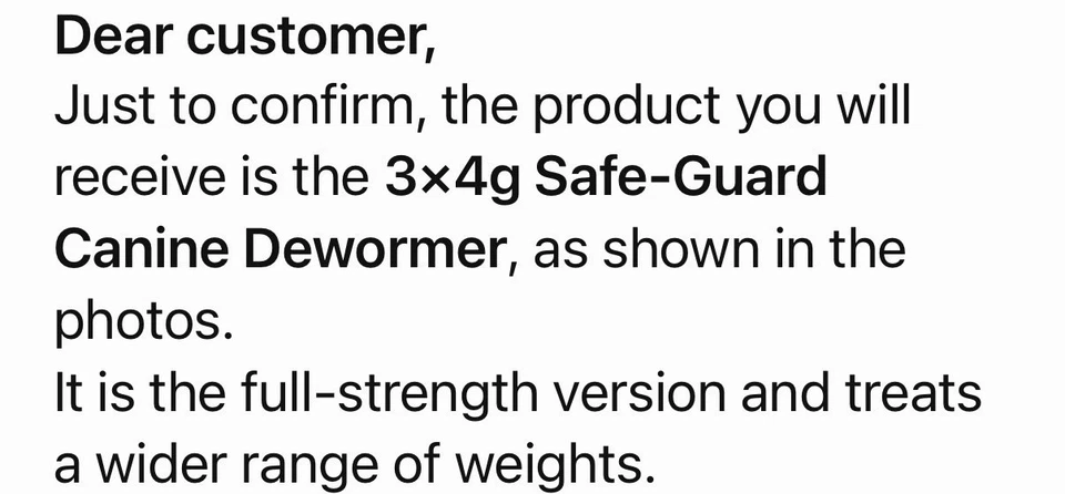 Desparasitador Safe-Guard Perro 1g Paquete de 3 Exp 01/2026 Hecho en Austria Envío Rápido Foto 2 de 4