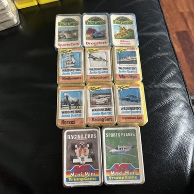 Waddingtons Junior Quartett Ace Top Trumps - komplett x11 Flugzeuge Autos Schiffe